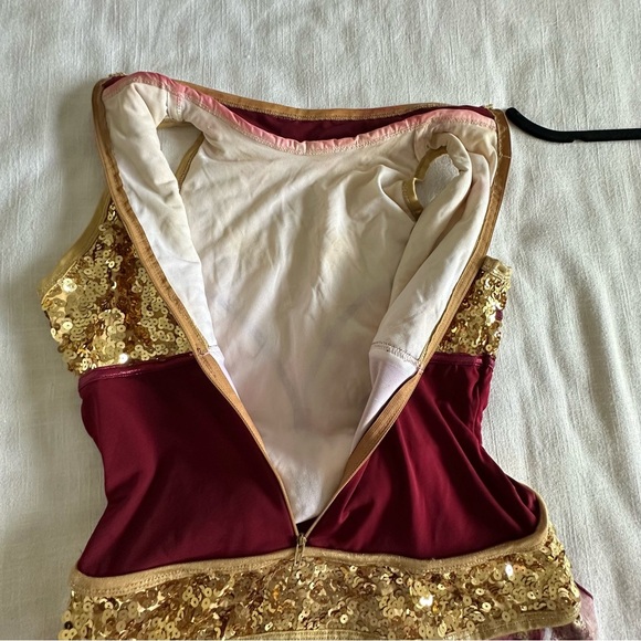 Algy Dress Womens L Sequin Hi-Low Costume Long Colorblock Dance Performance USA - Picture 6 of 14